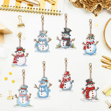 Load image into Gallery viewer, 8PCS Diamond Painting Keychain Double Sided Rhinestone Painting Keychain Pendant

