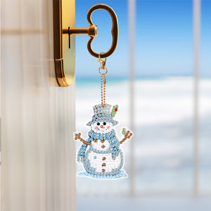 8PCS Diamond Painting Keychain Double Sided Rhinestone Painting Keychain Pendant