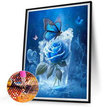 Load image into Gallery viewer, Butterfly And Blue Rose 30*40CM Full Round Drill Diamond Painting
