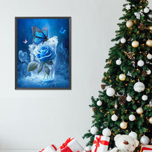 Load image into Gallery viewer, Butterfly And Blue Rose 30*40CM Full Round Drill Diamond Painting
