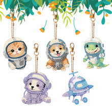 Load image into Gallery viewer, 5PCS Diamond Painting Keychain Double Sided Rhinestone Painting Keychain Pendant
