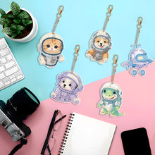 Load image into Gallery viewer, 5PCS Diamond Painting Keychain Double Sided Rhinestone Painting Keychain Pendant

