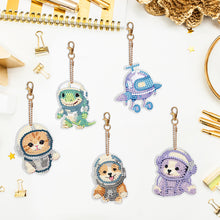 Load image into Gallery viewer, 5PCS Diamond Painting Keychain Double Sided Rhinestone Painting Keychain Pendant
