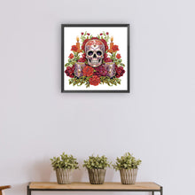 Load image into Gallery viewer, Skull Candlestick 30*30CM Partial Special Shaped Drill Diamond Painting
