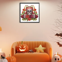 Load image into Gallery viewer, Skull Candlestick 30*30CM Partial Special Shaped Drill Diamond Painting
