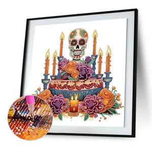 Skull Candlestick 30*30CM Partial Special Shaped Drill Diamond Painting