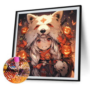 Halloween Wolf Girl 40*40CM Full Round Drill Diamond Painting