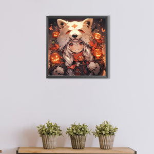 Halloween Wolf Girl 40*40CM Full Round Drill Diamond Painting