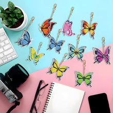 Load image into Gallery viewer, 10PCS Double Sided Special Shape Diamond Painting Art Keychain Pendant Butterfly
