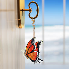 Load image into Gallery viewer, 10PCS Double Sided Special Shape Diamond Painting Art Keychain Pendant Butterfly
