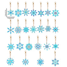 Load image into Gallery viewer, 24PCS Diamond Art Keyring Snowflake Double Sided for Adult Purse Handbag Decor
