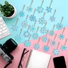 Load image into Gallery viewer, 24PCS Diamond Art Keyring Snowflake Double Sided for Adult Purse Handbag Decor

