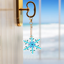 Load image into Gallery viewer, 24PCS Diamond Art Keyring Snowflake Double Sided for Adult Purse Handbag Decor
