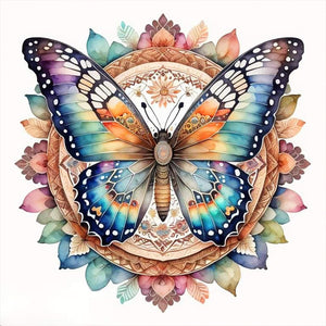 Floral Butterfly 40*40CM Full Round Drill Diamond Painting