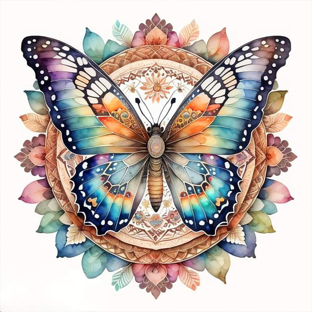Floral Butterfly 40*40CM Full Round Drill Diamond Painting