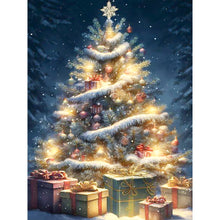 Load image into Gallery viewer, Christmas Tree On Snowy Night 30*40CM(Canvas) Full Round Drill Diamond Painting
