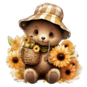 Sunflower Bear 30*30CM Full Square Drill Diamond Painting