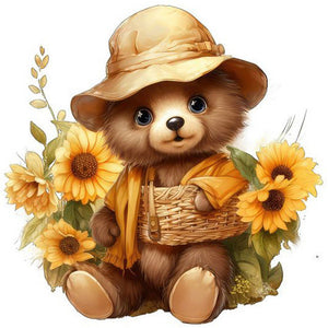 Sunflower Bear 30*30CM Full Square Drill Diamond Painting