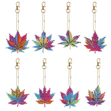 Load image into Gallery viewer, 8PCS Double Sided Special Shape Diamond Painting Keychain (Special Leaf)
