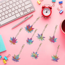 Load image into Gallery viewer, 8PCS Double Sided Special Shape Diamond Painting Keychain (Special Leaf)
