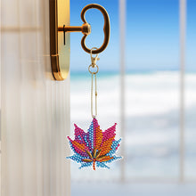Load image into Gallery viewer, 8PCS Double Sided Special Shape Diamond Painting Keychain (Special Leaf)
