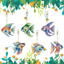 Load image into Gallery viewer, 6PCS Double Sided Special Shape Diamond Painting Keychain (Flexible Fish)
