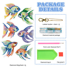 Load image into Gallery viewer, 6PCS Double Sided Special Shape Diamond Painting Keychain (Flexible Fish)
