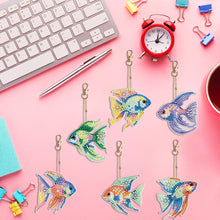 Load image into Gallery viewer, 6PCS Double Sided Special Shape Diamond Painting Keychain (Flexible Fish)
