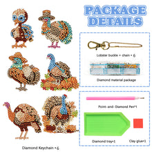 Load image into Gallery viewer, 6PCS Double Sided Special Shape Diamond Painting Keychain (Holiday Turkey)
