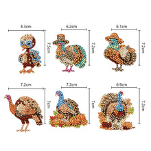 Load image into Gallery viewer, 6PCS Double Sided Special Shape Diamond Painting Keychain (Holiday Turkey)
