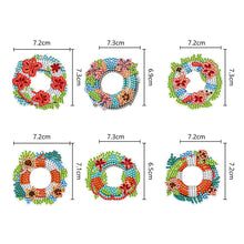 Load image into Gallery viewer, 6PCS Double Sided Special Shape Diamond Painting Keychain (Flower Swim Circle)
