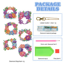 Load image into Gallery viewer, 6PCS Double Sided Special Shape Diamond Painting Keychain (Flower Garland)
