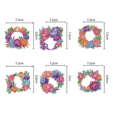 Load image into Gallery viewer, 6PCS Double Sided Special Shape Diamond Painting Keychain (Flower Garland)
