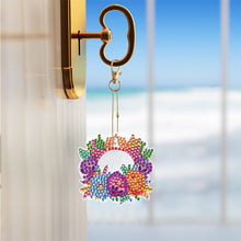 Load image into Gallery viewer, 6PCS Double Sided Special Shape Diamond Painting Keychain (Flower Garland)
