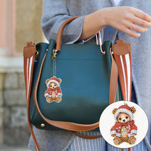 Load image into Gallery viewer, 6PCS Double Sided Special Shape Diamond Painting Keychain (Christmas Bear)
