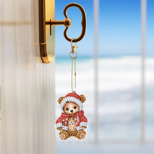 Load image into Gallery viewer, 6PCS Double Sided Special Shape Diamond Painting Keychain (Christmas Bear)
