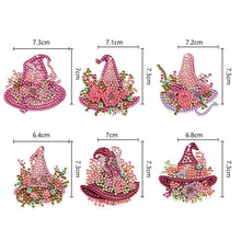 Load image into Gallery viewer, 6PCS Double Sided Special Shape Diamond Painting Keychain (Wizard Hat)
