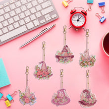 Load image into Gallery viewer, 6PCS Double Sided Special Shape Diamond Painting Keychain (Wizard Hat)
