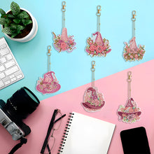 Load image into Gallery viewer, 6PCS Double Sided Special Shape Diamond Painting Keychain (Wizard Hat)

