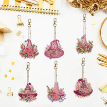 Load image into Gallery viewer, 6PCS Double Sided Special Shape Diamond Painting Keychain (Wizard Hat)
