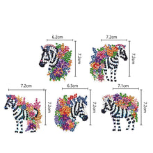 Load image into Gallery viewer, 5PCS Double Sided Special Shape Diamond Painting Keychain (Flower Zebra)
