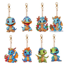 Load image into Gallery viewer, 8PCS Double Sided Special Shape Diamond Art Keyring Baby Dinosaur (YS272)
