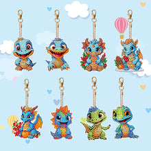 Load image into Gallery viewer, 8PCS Double Sided Special Shape Diamond Art Keyring Baby Dinosaur (YS272)
