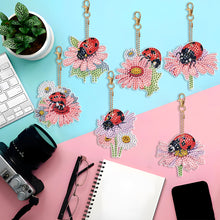 Load image into Gallery viewer, 6PCS Double Sided Diamond Art Keyring Ladybird for Adult Kid Purse Handbag Decor
