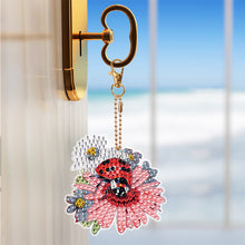 Load image into Gallery viewer, 6PCS Double Sided Diamond Art Keyring Ladybird for Adult Kid Purse Handbag Decor
