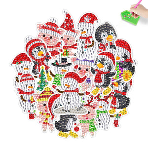 2PCS Gem Art DIY Craft Kit Diamond Painting Sticker (Christmas Creatures BT412)