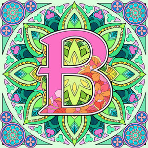 Mandala Letter B 30*30CM Full Round Drill Diamond Painting