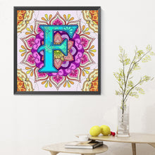 Load image into Gallery viewer, Mandala Letter F 30*30CM Full Round Drill Diamond Painting
