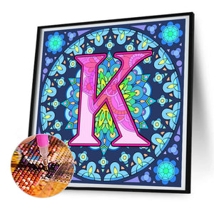 Mandala Letter K 30*30CM Full Round Drill Diamond Painting