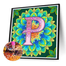 Load image into Gallery viewer, Mandala Letter P 30*30CM Full Round Drill Diamond Painting
